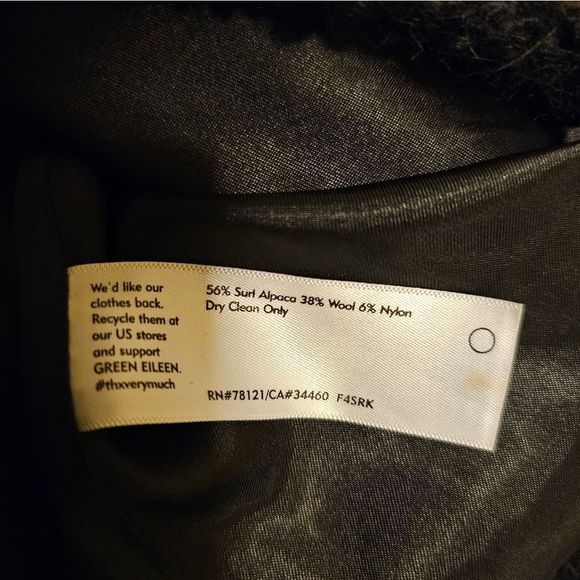 EILEEN FISHER Alpaca Blend Curly Texture Coat - Size 2X - Picture 11 of 11